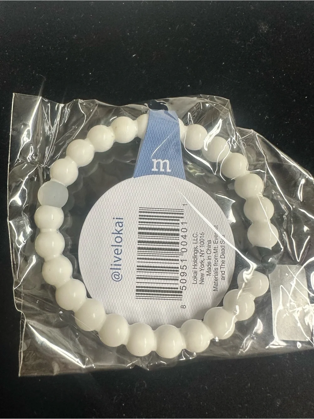 Lokai White Beaded Balance Bracelet with Tag